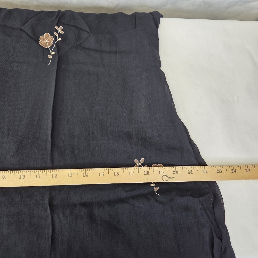 Vintage Maxi Dress Lrg Variations Sheath Embroidery Flower Sheer Lined  Y2K 90's - Picture 14 of 14